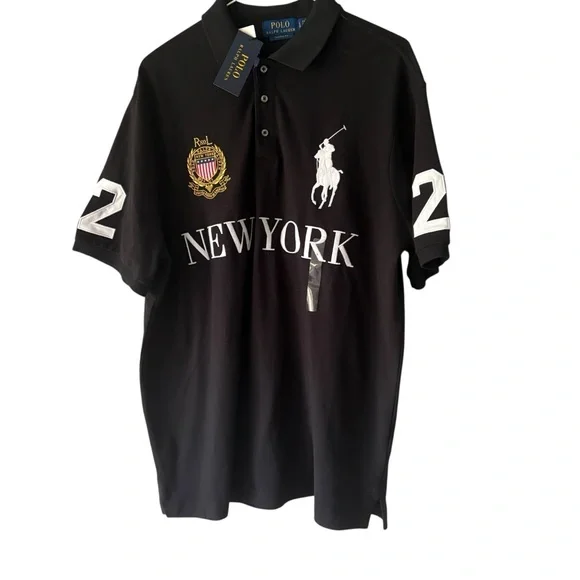 🆕 Polo Ralph Lauren Men's S/S NEW YORK Polo Shirt Size Large